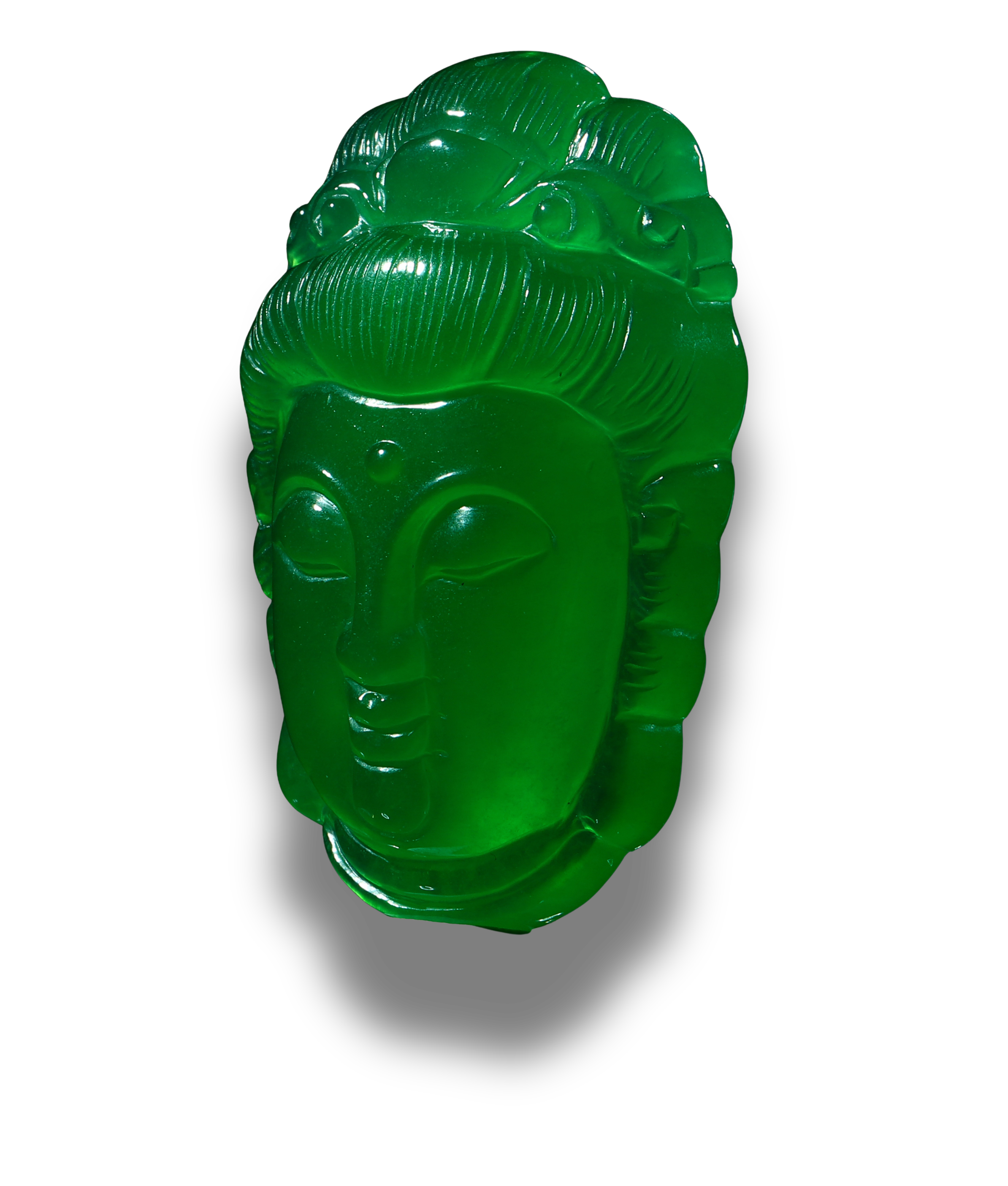 Carved jadeite Guanyin figure, Qing dynasty China 1800s
