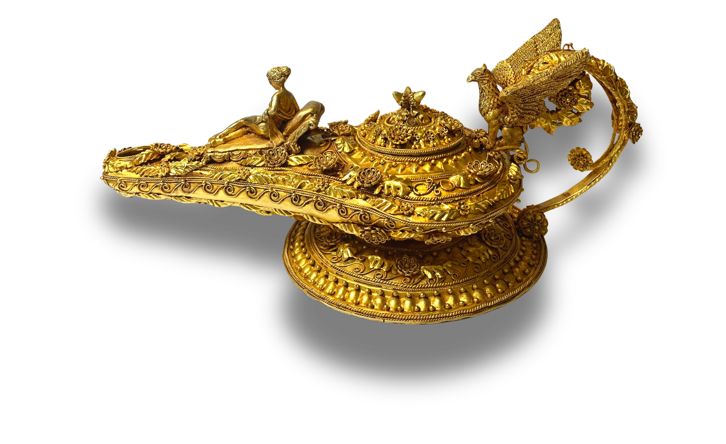 Ancient gold oil lamp, Hellenistic period Greece, 4th to 2nd century BC antiquity